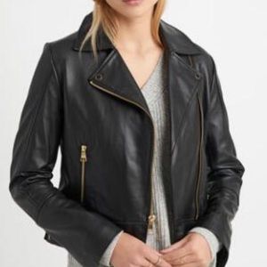 Karl Lagerfeld Leather Moto Jacket